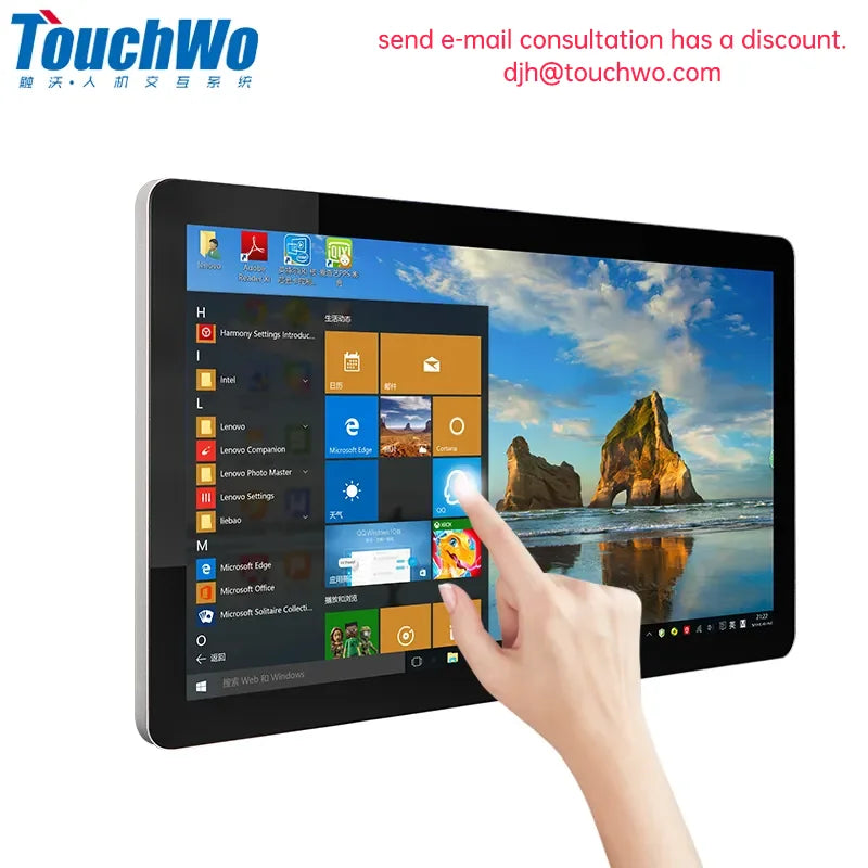TouchWo Commercial All-in-One PC – 21.5"/23.8"/27" PCAP Touch, Intel UHD, Win10/Android
