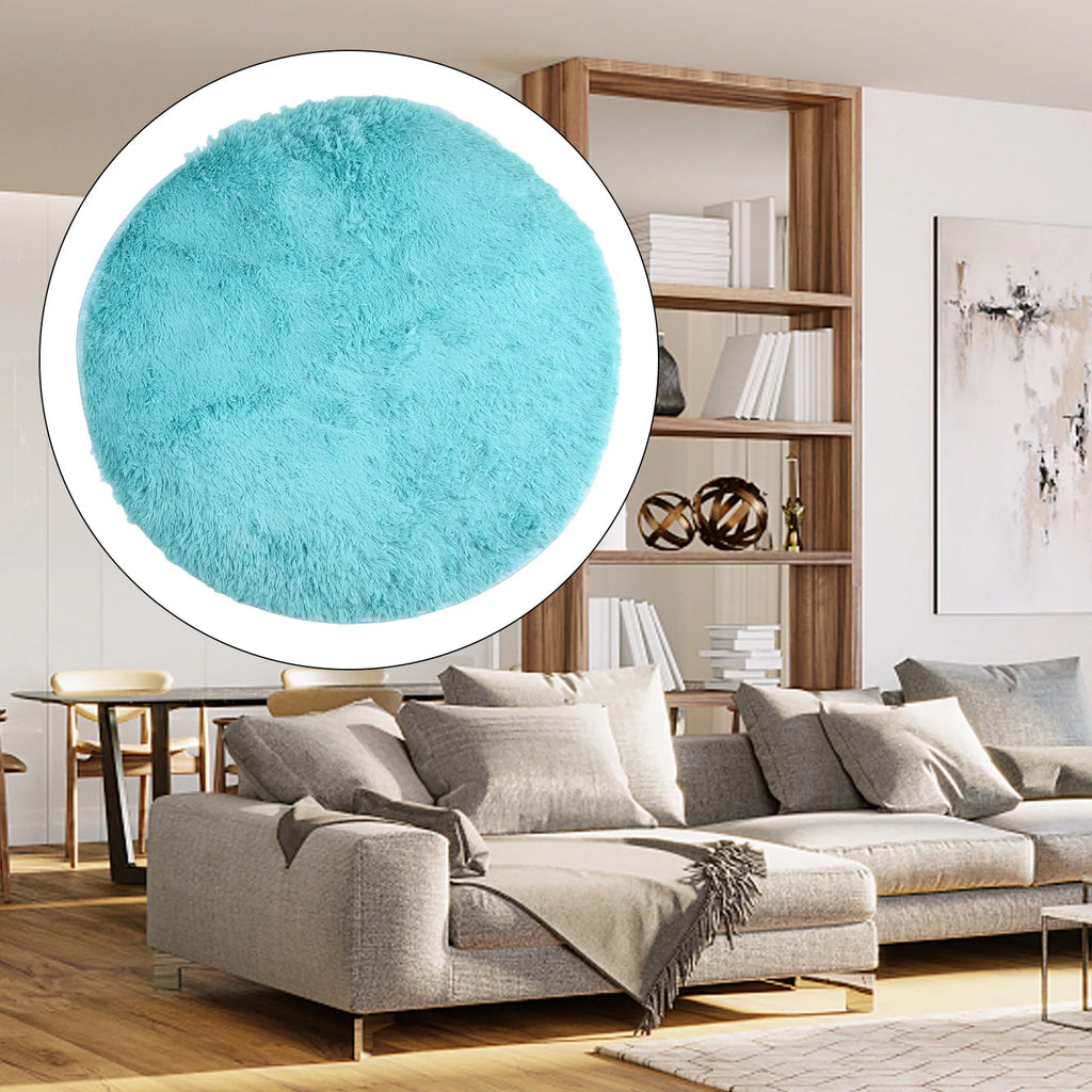 Super Soft Shaggy Area Rug – Anti-Slip 4cm Pile Round Rug for Living Room & Bedroom, 12 Colors & 3 Sizes