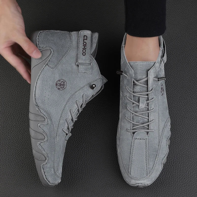 Men's Genuine Leather Lace-Up Ankle Boots