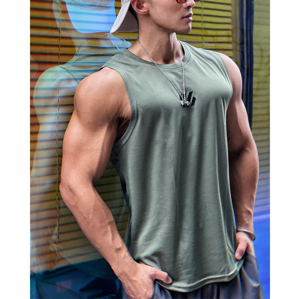 Men's Mesh Sleeveless Gym Vest — Breathable Athletic Training Top