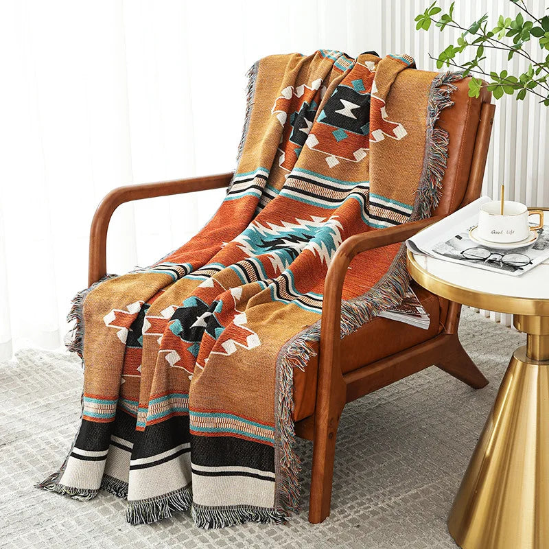 Bohemian Plaid Blanket for Sofa bed Decorative Blankets Outdoor Camping Picnic Blanket Boho Sofa cover throw Blanket With Tassel