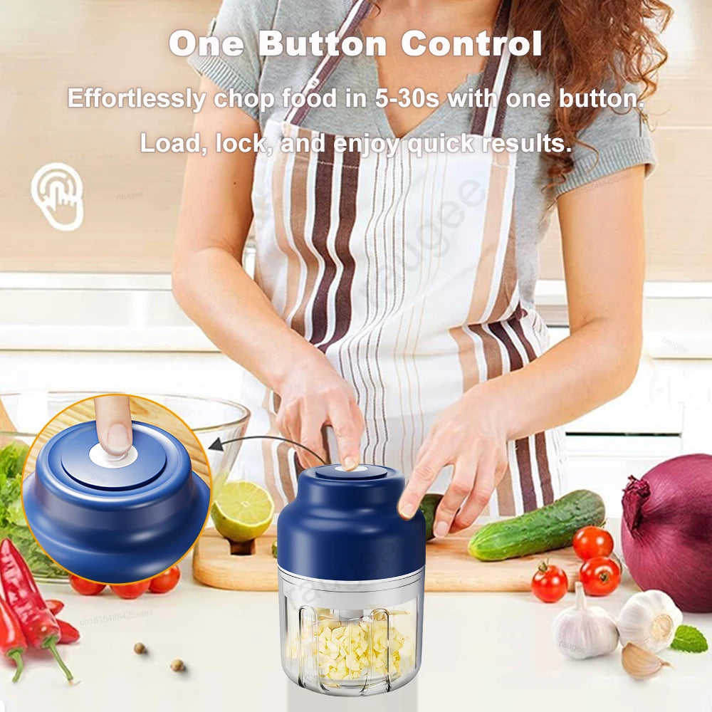 Electric Garlic Chopper 320ML — USB Rechargeable Mini Food Chopper & Meat Grinder