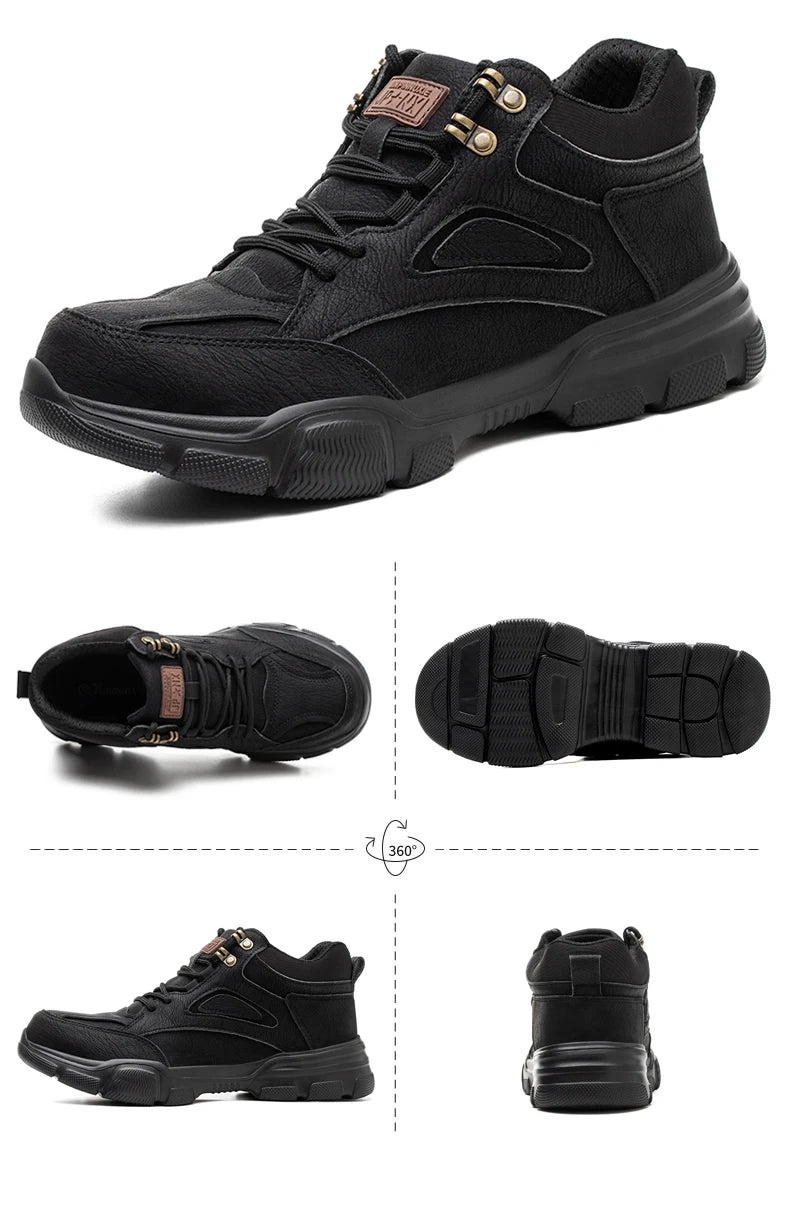 Men's Steel Toe Safety Work Shoes – Anti-Smash Anti-Puncture Tactical Boots