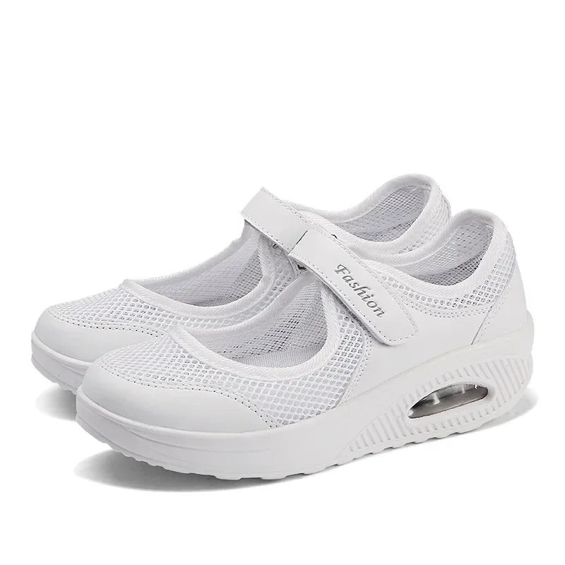 Women's Air Mesh Hook-and-Loop Casual Shoes