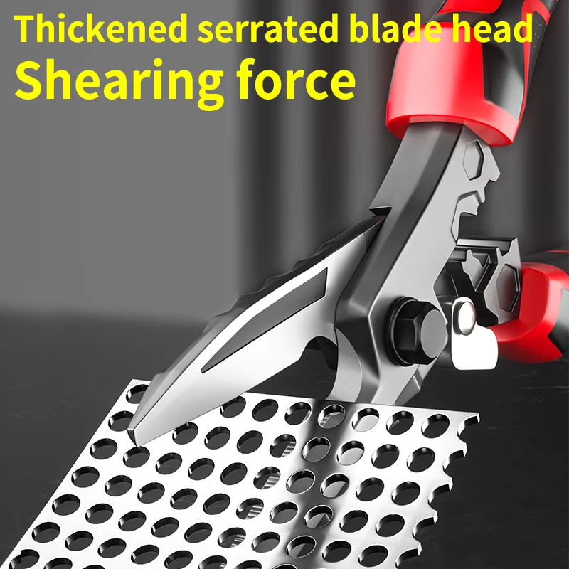Multi-Functional Electrician Scissors — Heavy-Duty Cable Cutter, Crimping Tool & Sheet Metal Shears