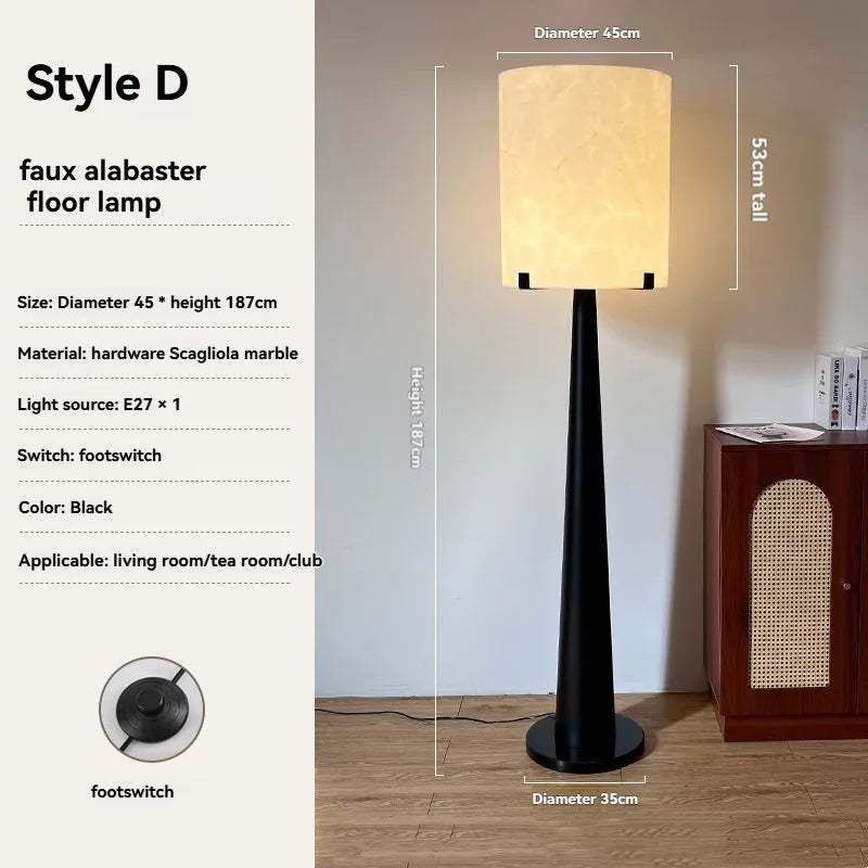 Faux Alabaster Floor Lamp – Warm Marble-Look Shade