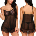 Sheer Lace Suspender Babydoll — Exotic Nightgown Dress