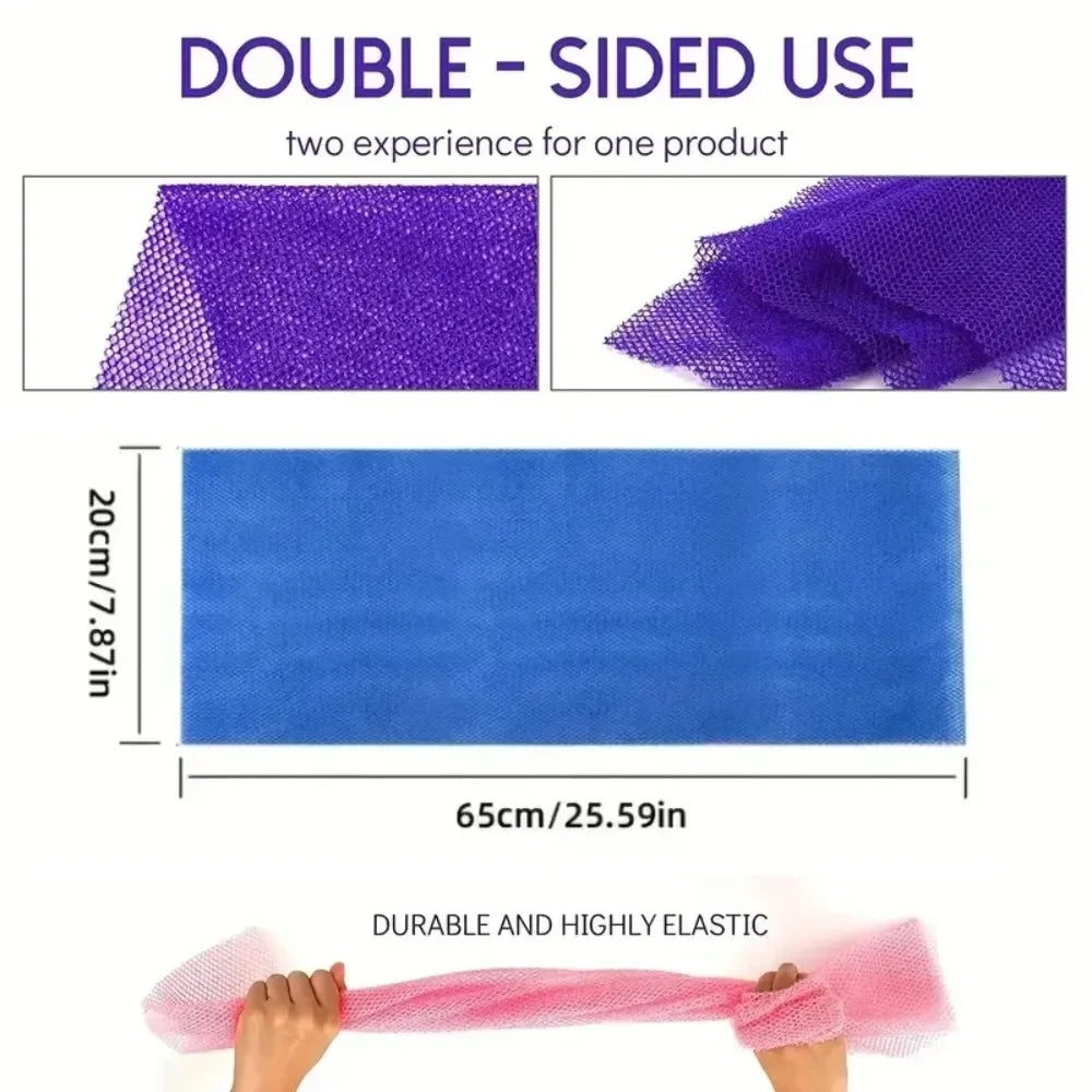 Exfoliating African Net Bath Sponge – Double-Sided Loofah Washcloth Shower Scrubber for Smooth Skin