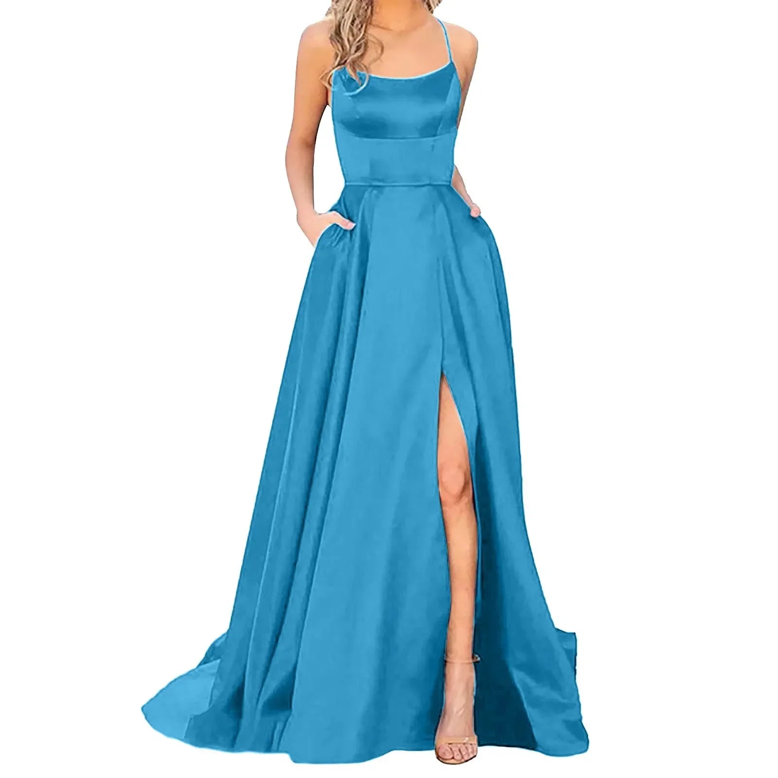 2024 New Women Dress Elegant Vintage Ladies Backless Long Dresses Wine Party Prom Wedding Floor Length Evening Dress For Women