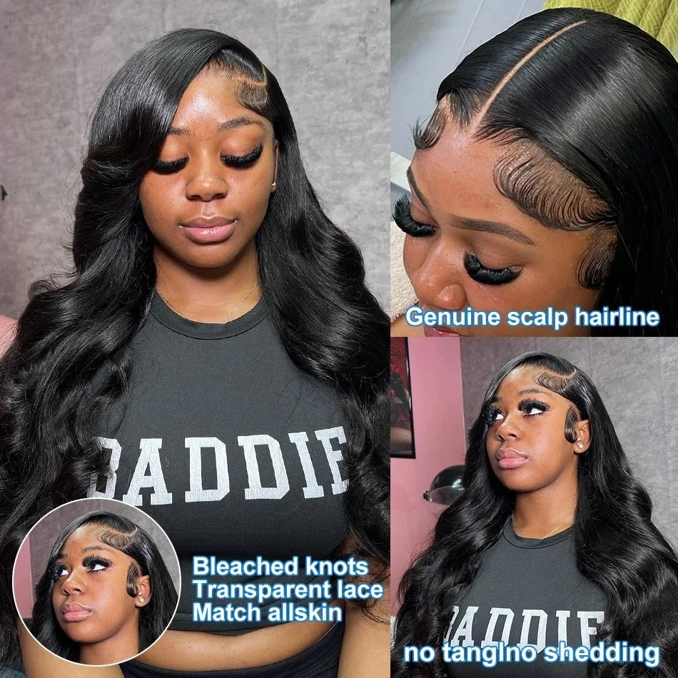 40 Inch Body Wave Lace Front Wig | 13x4 13x6 360 HD Lace Pre-Plucked Brazilian Human Hair for Black Women