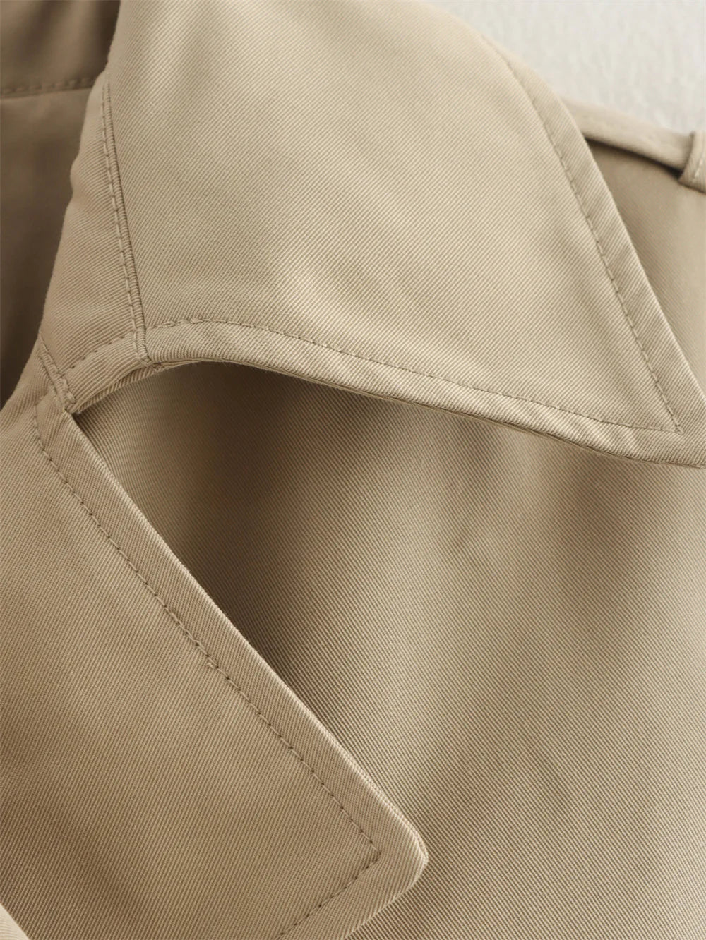 Women's Vintage Cropped Trench Jacket – Double-Breasted High-Waist Streetwear Coat