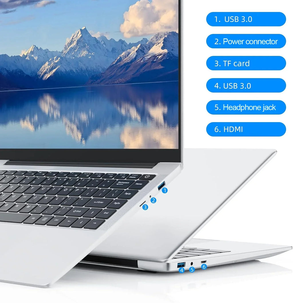 14.1" Intel i7 & Atom Dual-Processor Laptop – 12GB RAM, Up to 2TB SSD, Windows 11 Pro