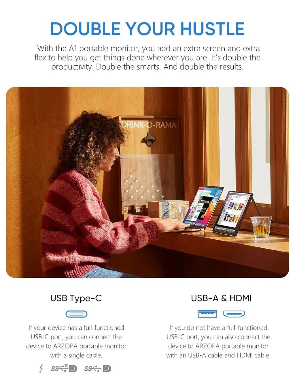 15.6-Inch Portable Monitor – Full HD IPS & Dual Speakers
