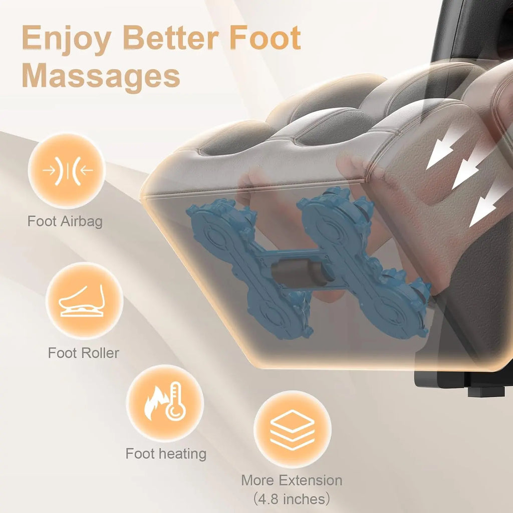 Zero Gravity Massage Chair with Heat & 14 Shiatsu Rollers