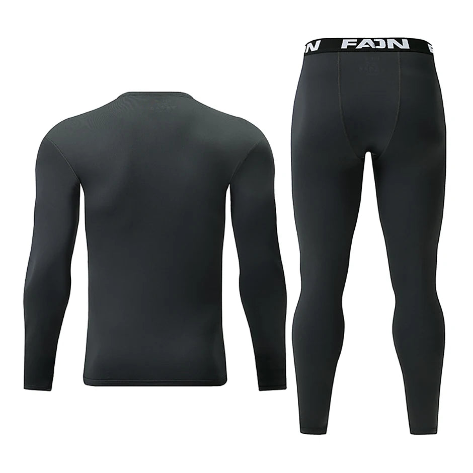 Men's Slim Fit Thermal Base Layer Set – Long Sleeve Top & Pants Warm Underwear (S–3XL)