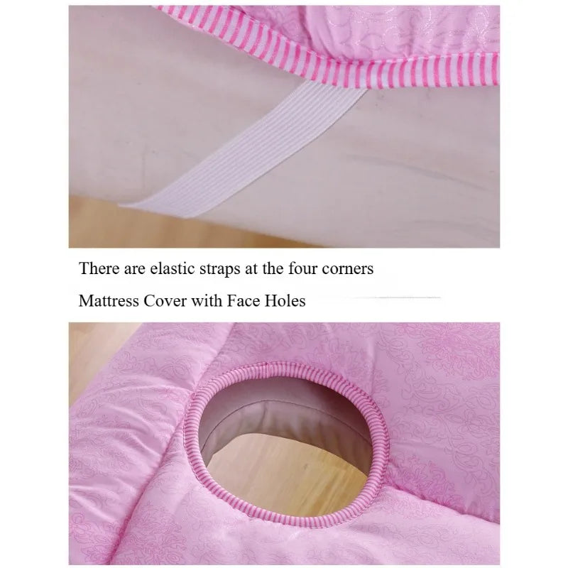 Spa & Massage Table Mattress Topper with Face Hole – Non-Slip Salon Bed Pad