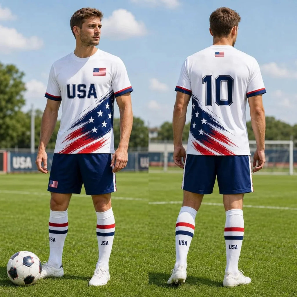 USA Soccer Jersey T-Shirt — 3D Print Quick-Dry Football Fan Tee