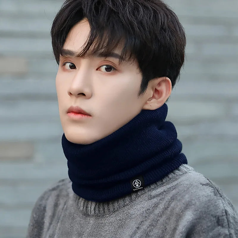Knitted Winter Neck Warmer Scarf — Thick Fleece-Lined Unisex Face Cover