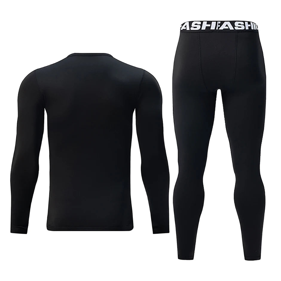 Men's Slim Fit Thermal Base Layer Set – Long Sleeve Top & Pants Warm Underwear (S–3XL)