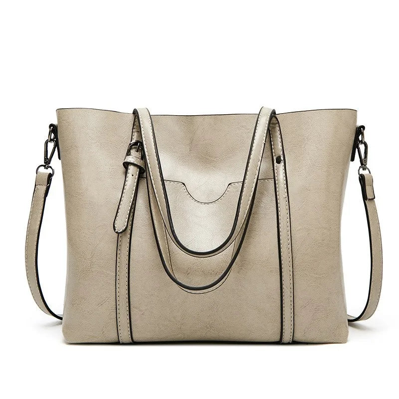 Vintage Oil Wax TPU Shoulder Bag – Hard Shell Tote Crossbody Satchel for Women