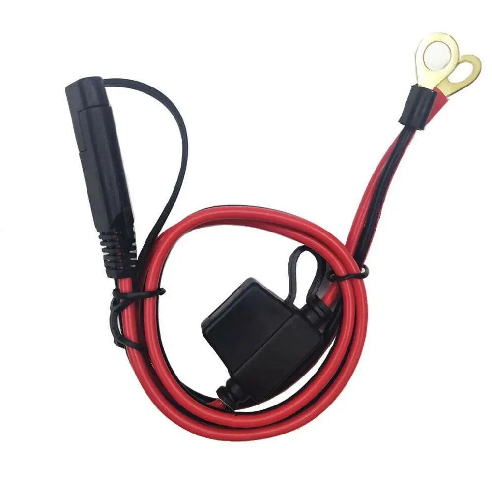 Motorcycle Battery SAE Quick Extension Cable – 10A Fuse O-Connector Battery Charger Adapter