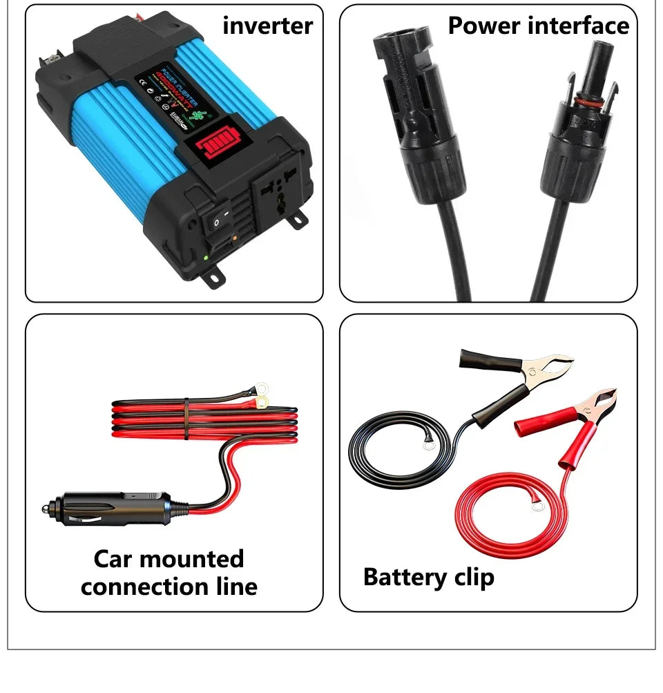 4000W Solar Panel Kit – 12V to 110V/220V with 6000W Inverter & 12V Battery Charging for Home, RV & Emergency