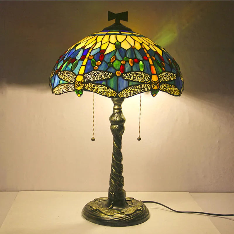 Stained Glass Table Lamp – Decorative Resin Base