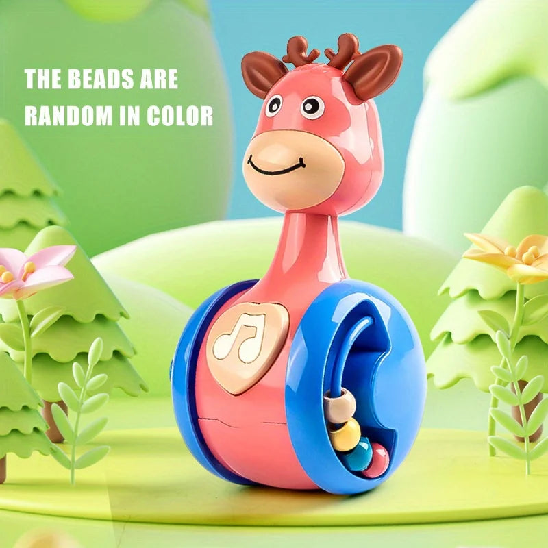 SONGYI Roly Poly Deer Tumbler Toy for Babies 6–12 Months – Wobbler Sensory Toy for Infants & Toddlers