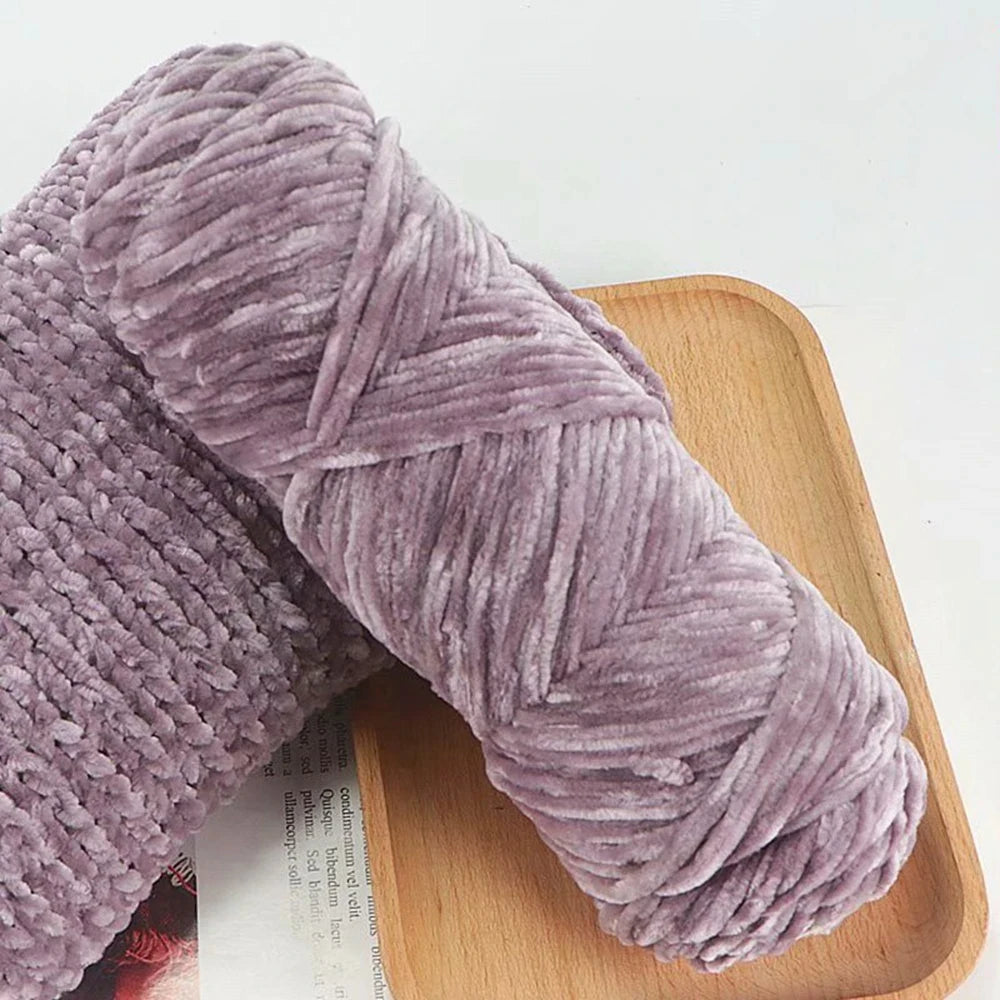 Chenille Soft Velvet Yarn – 95g Blended Knitting Wool for Crochet Scarves, Baby Blankets & Hats