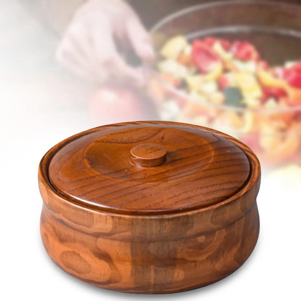 Wooden Serving Bowl with Lid