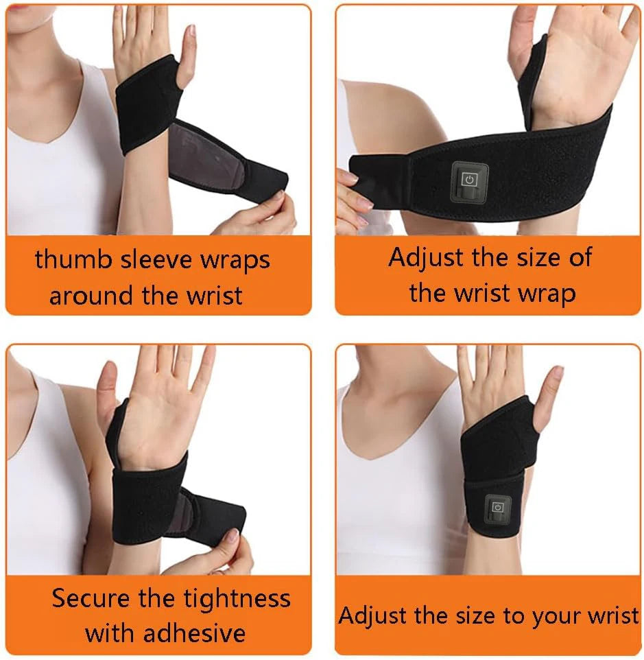 Electric Heating Wrist Protector – USB Heated Hand Massager & Support WristBand for Pain Relief