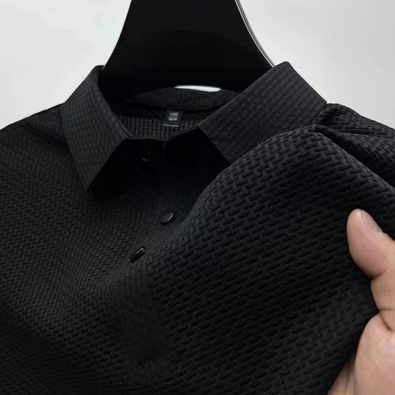 Men's Bone Flower Print Polo Shirt — Graphic Short Sleeve Casual Polo