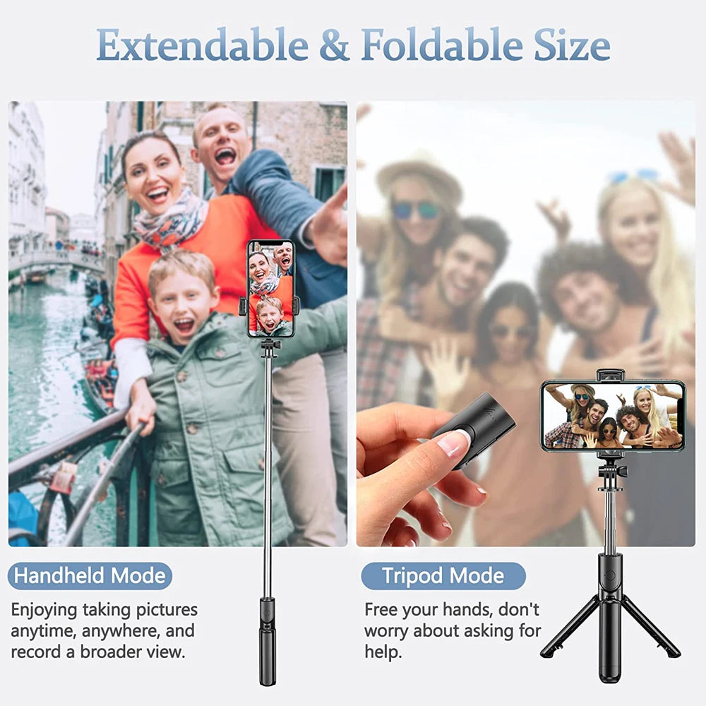 3-in-1 Bluetooth Selfie Stick Tripod with LED Fill Light & Remote Shutter