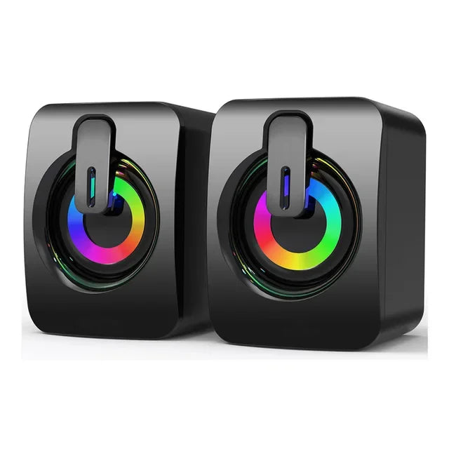 USB Wired Computer Speaker with Microphone — High Fidelity Stereo Desktop