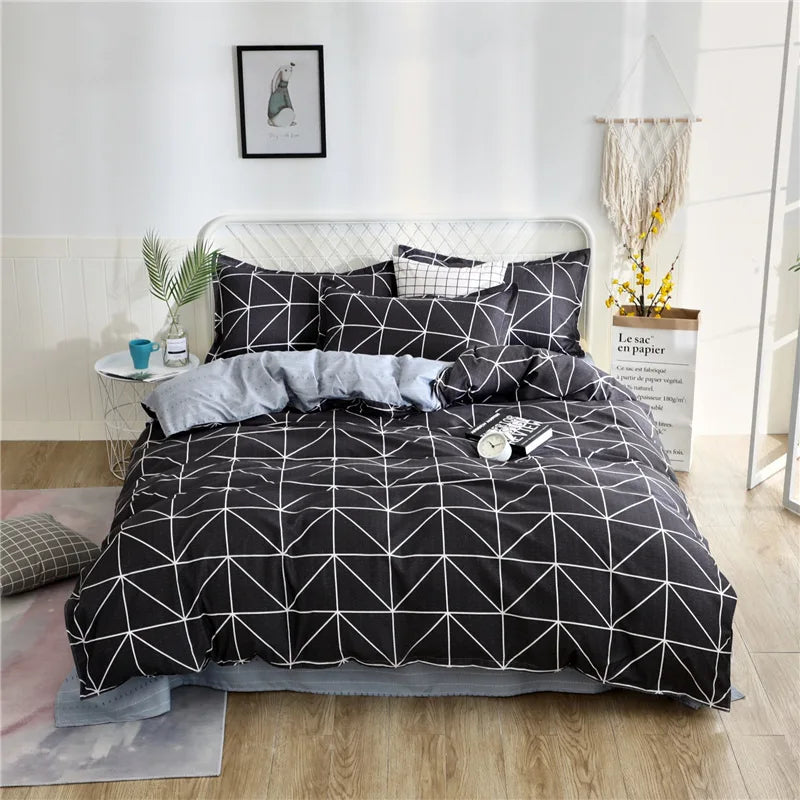 Cartoon Print Duvet Cover Set – Skin-Friendly 400TC Polyester, 3-Piece with 2 Pillowcases, 20 Designs & 4 Sizes
