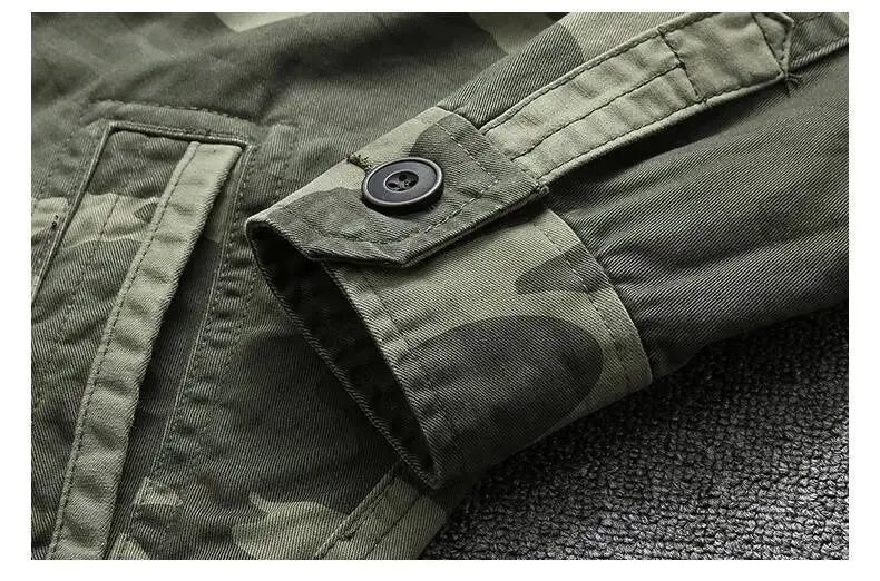 Men's Camouflage Cotton Work Jacket – Stand Collar