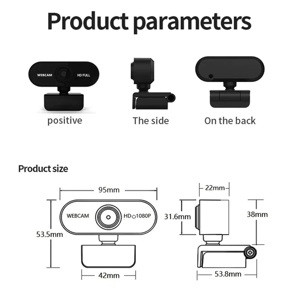 HD USB Webcam with Microphone – 480P to 2K, Desktop & Laptop Camera for YouTube, Skype & Streaming