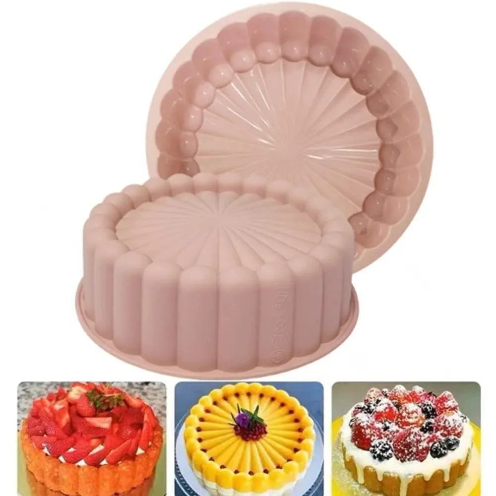 Silicone Cake Mold – Fluted Round Baking Pan