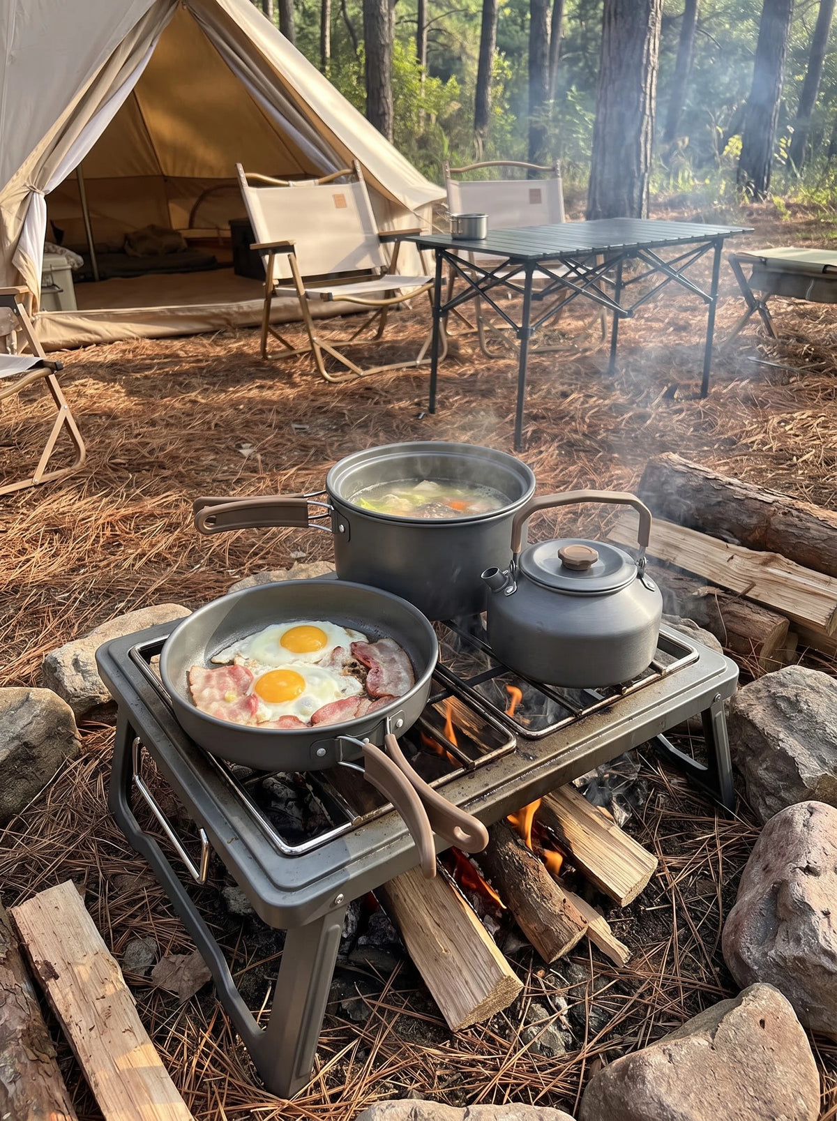 Camping Cookware Set – Nesting Pot, Pan & Kettle