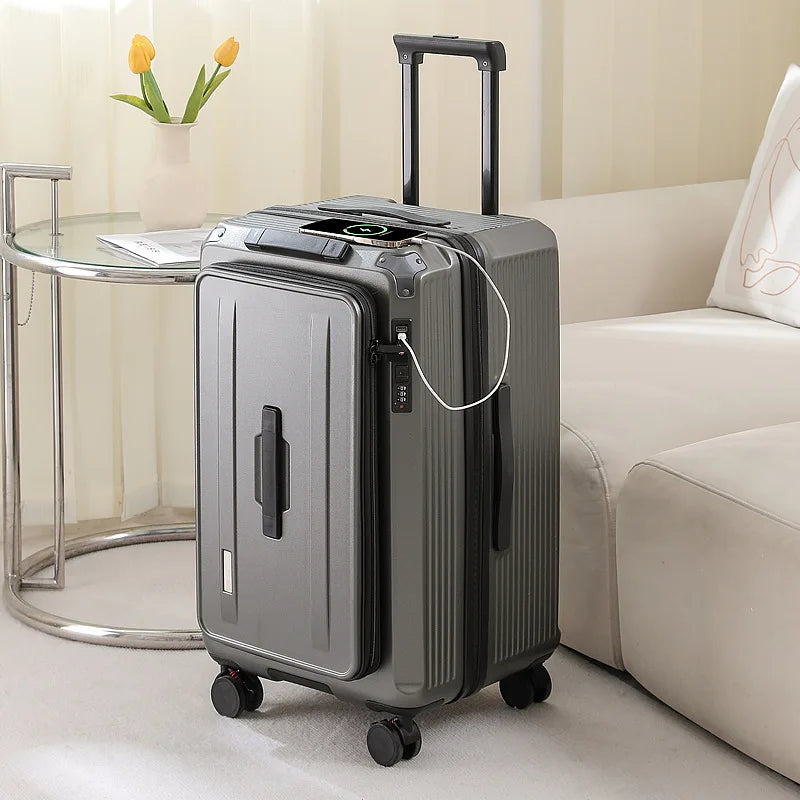Large Capacity Side-Opening Expandable Suitcase — Hard Shell with 5-Wheel Brake System (24"/32"/34")