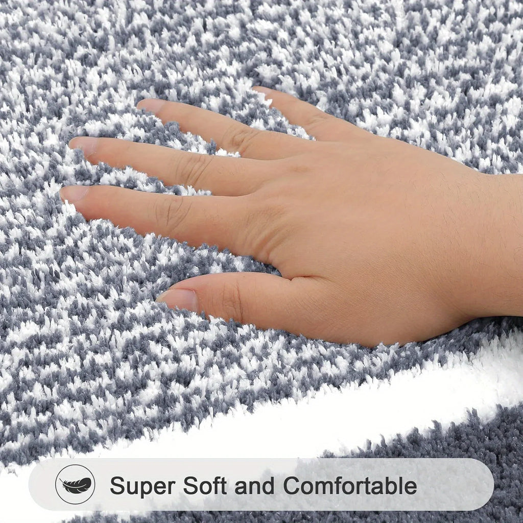 Washable Microfiber Bathroom Rug Set – 3-Piece Non-Slip Absorbent Bath Mats with U-Shaped Toilet Mat, 8 Colors