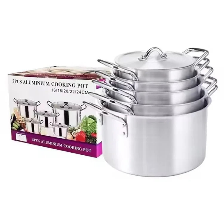 Aluminum Cookware Set – Stackable 5- & 7-Piece Options