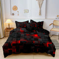 3-Piece Geometric Grid Plaid Duvet Cover Set – 1 Duvet Cover & 2 Pillowcases, Twin to King