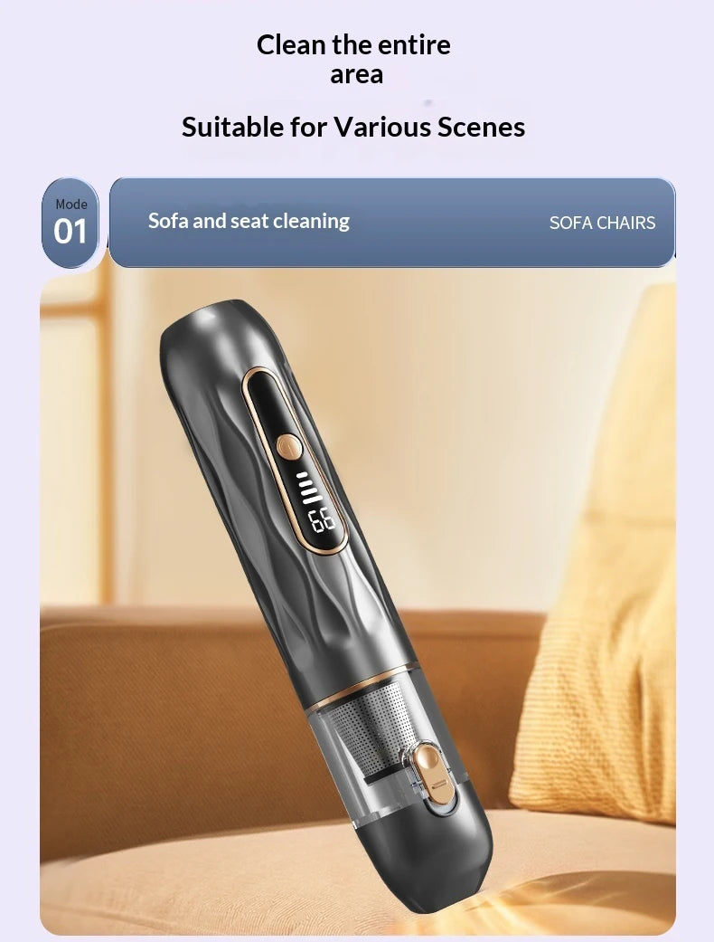 Cordless Mini Car Vacuum Cleaner – Gray Handheld