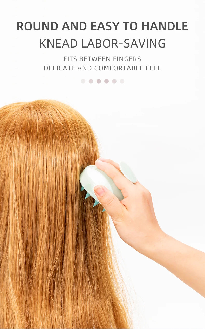 Silicone Shampoo Scalp Massager – Magic Handle Spa Massage Brush for Hair & Body