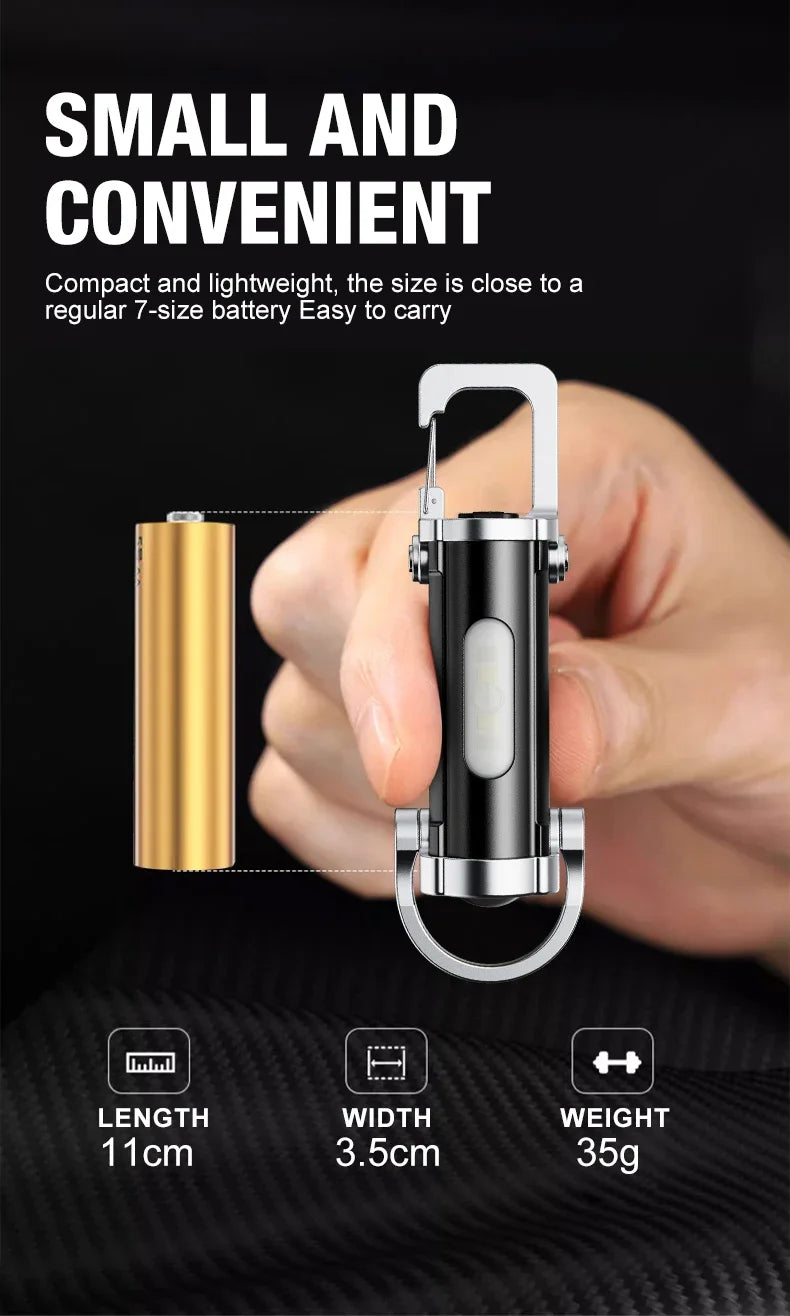 Rechargeable EDC Magnetic Mini Work Light – Adjustable LED Camping Lamp for Hiking, Fishing & Emergencies