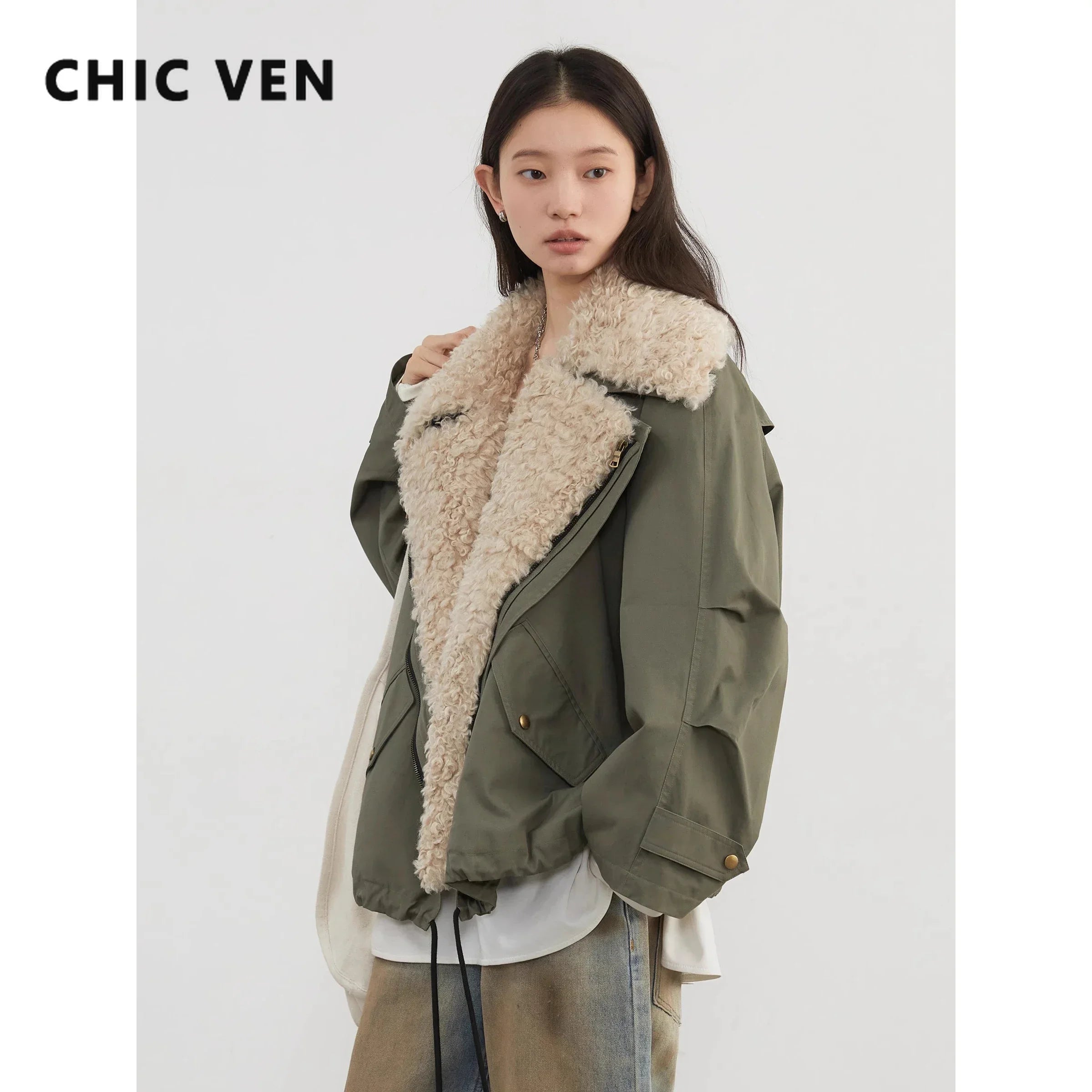 Women's Retro Motorcycle Cotton Overcoat – Loose Thick Streetwear Jacket