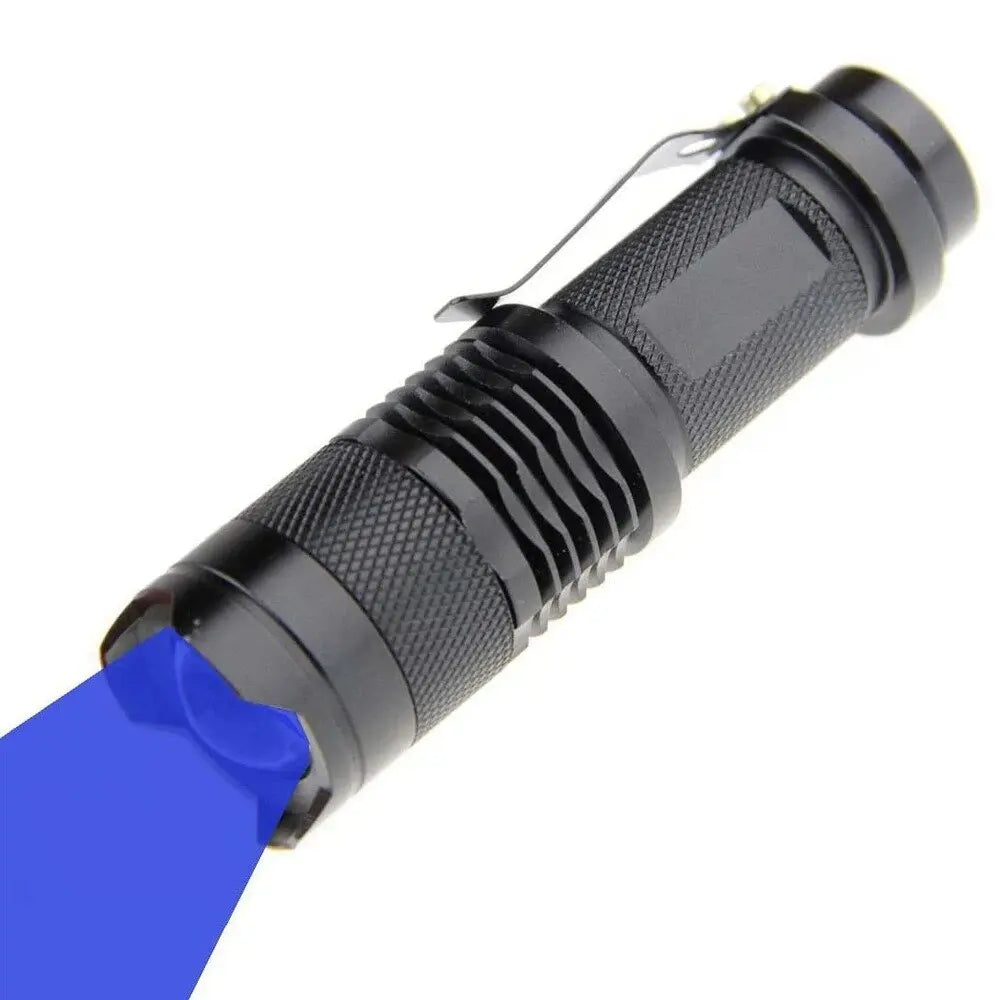 Portable LED Flashlight | Green, Blue & Red Light, Adjustable Focus, 160 Lumens, Waterproof Aluminum Pocket Torch