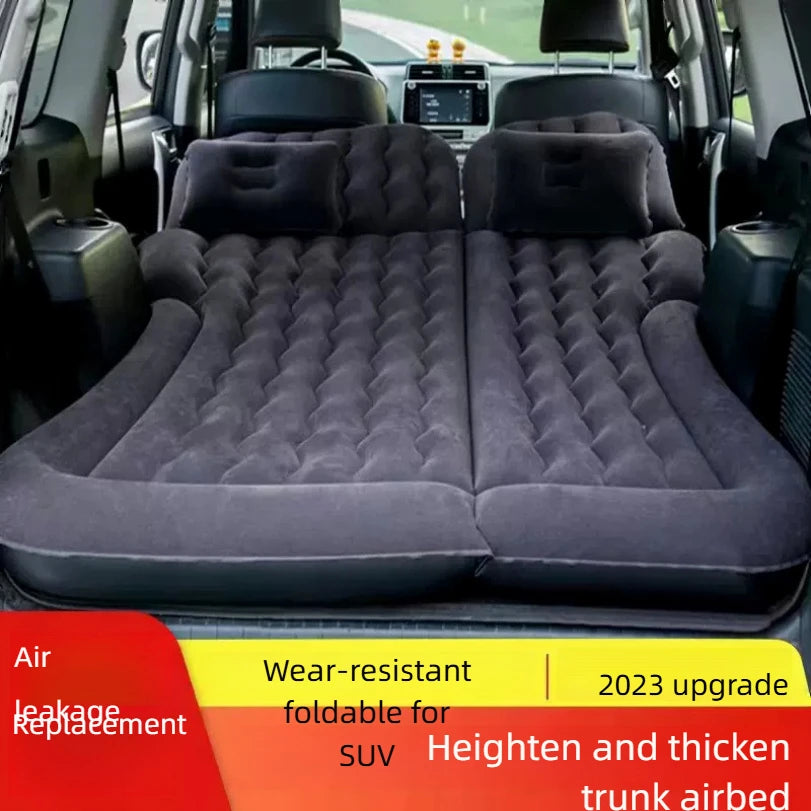 Car Inflatable Mattress – Soft Fabric Backseat Air Bed for Road Trips & Camping, Multiple Colors