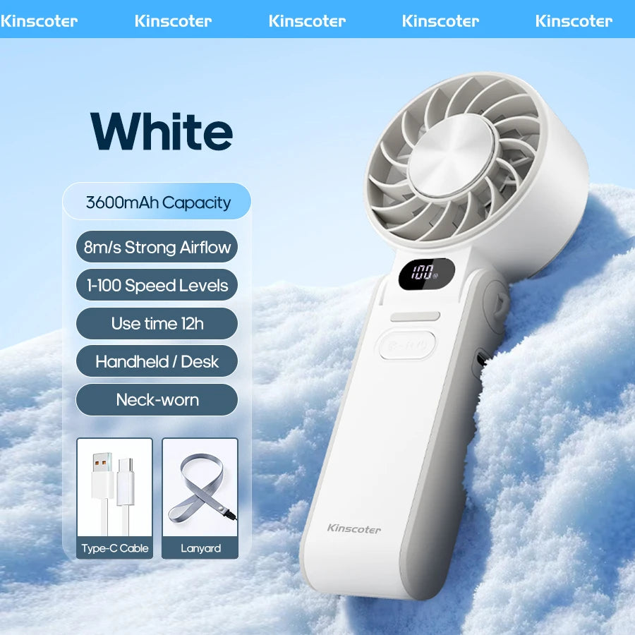 Rechargeable Handheld Fan with Optional Ice Cooling